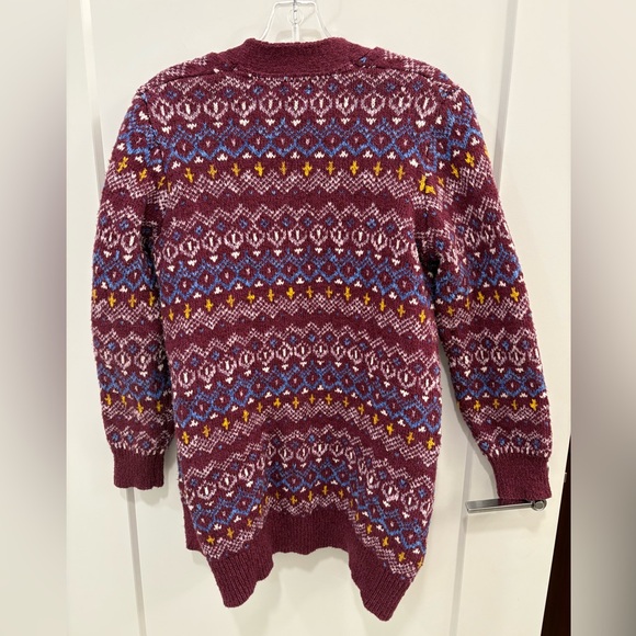 LL Bean Cotton Ragg Fair Isle Cardigan Sweater - Picture 9 of 15